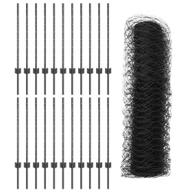 Postes de Valla 11 pcs U-Channel Gris 80 cm de