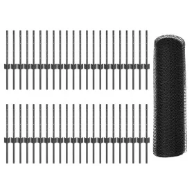 Postes de Cerca 11 pcs U-Channel Gris 40 cm de