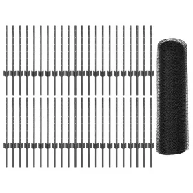 Puestos de Valla 11 pcs U-Channel Gris 60 cm