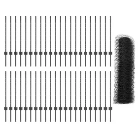 Postes de Valla 11 pcs U-Channel Gris 80 cm