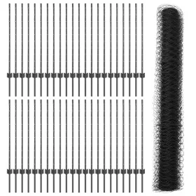 Postes de Cerca 22 pcs U-Channel Gris 100 cm