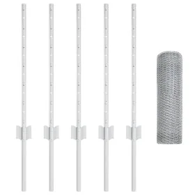 Postes para Cerca 5 pcs U-Channel 60 cm de Acero
