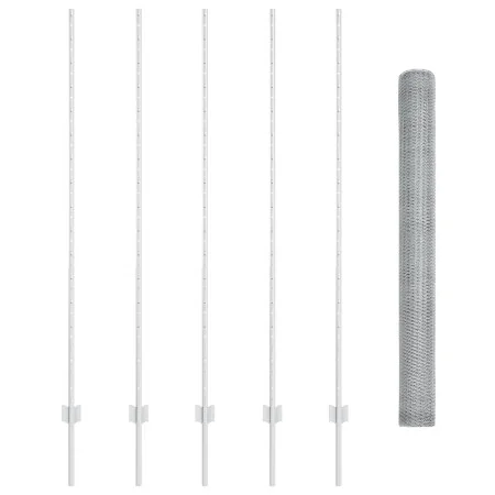 Poste de Cerca 10 pcs U-Channel 150 cm Acero Galvanizado, Cerca Hexagonal 1.5x10 m Acero Galvanizado | Foro24.es | Tu tienda online para hogar, jardín y más Foro24.es