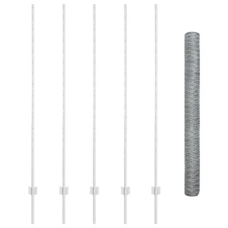 Poste de Cerca 10 pcs U-Channel 150 cm Acero Galvanizado, Cerca Hexagonal 1.5x10 m Acero Galvanizado | Foro24.es | Tu tienda online para hogar, jardín y más Foro24.es