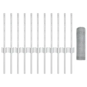 Postes de Valla 11 pcs Canales en U 40 cm Acero