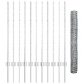 Juego de Vallas de Jardín Hexagonal Juego de 2 Acero galvanizado by , fence posts - Ref: Foro24-3337001, Price: 73,39 €, Disc...