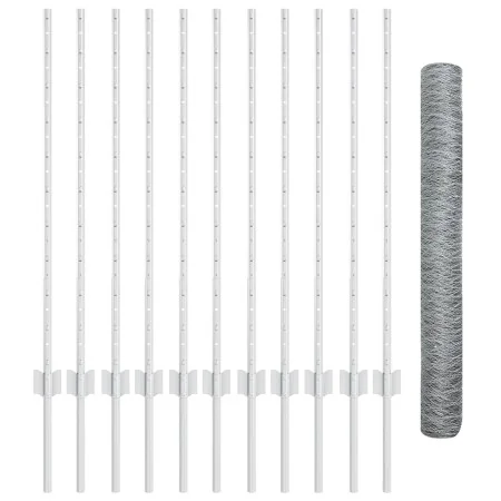 Juego de Vallas de Jardín Hexagonal Juego de 2 Acero galvanizado von , Zaunpfosten - Ref: Foro24-3337001, Preis: 73,39 €, Rab...