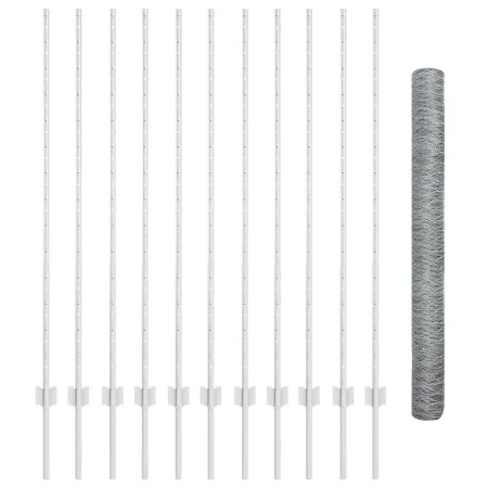 Publicaciones Valla 22 pcs U-Channel 140 cm Acero Galvanizado, Valla Hexagonal 1.4x25 m Acero Galvanizado | Foro24.es | Tu tienda online para hogar, jardín y más Foro24.es