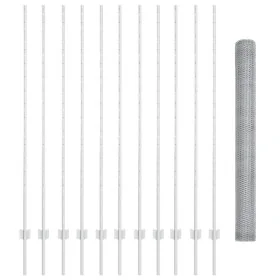 Set de Cerca Jardín Set de 2 Acero Galvanizado