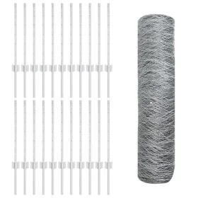 Postes de Cerca 11 pcs U-Channel 60 cm Acero