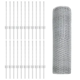 Postes de Cerca 11 pcs U-Channel 60 cm Acero