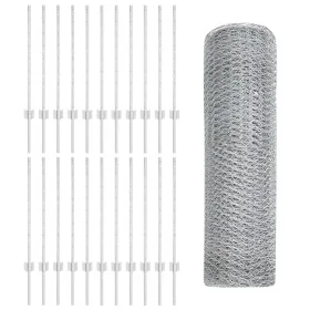 Postes de cerca 11 pcs U-Channel 80 cm Acero