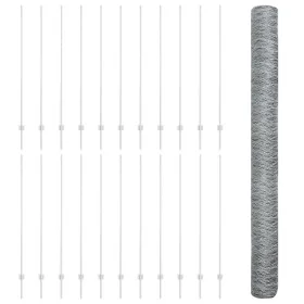 Postes de Valla 22 pcs U-Channel 160 cm Acero