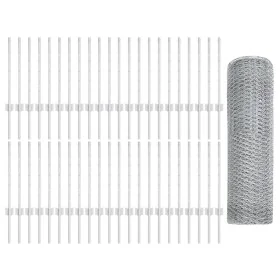 Postes de Valla 11 pcs U-Channel 60 cm Acero
