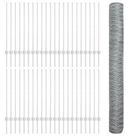 Poste de Cerca 22 pcs U-Channel 100 cm Acero