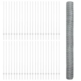 Postes de cerca 22 pcs U-Channel 150 cm Acero