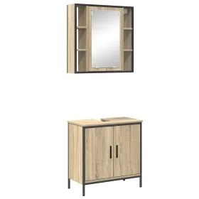 Juego de Muebles de Baño de 2 Piezas de Roble