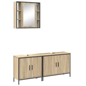Juego de Muebles de Baño de 3 Piezas de Roble