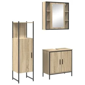Juego de Muebles de Baño de 3 Piezas de Roble