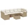 Juego de Sofá de Jardín de 8 Piezas con Cojines de Ratán Poliéster Beige by , Outdoor sofas - Ref: Foro24-3345281, Price: 568...