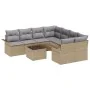 Set de Sofá de Jardín de 9 Piezas con Cojines Beige Ratán Poli | Foro24.es | Tu tienda online para hogar, jardín y más Foro24.es