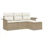 Conjunto de Sofá de Jardín de 4 Piezas con Cojines Beige Poliratán von , Outdoor-Sofas - Ref: Foro24-3345311, Preis: 282,11 €...
