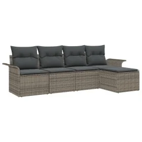 Juego de Sofá de Jardín de 5 Piezas con Cojines Gris de Poliratán von , Outdoor-Sofas - Ref: Foro24-3345319, Preis: 307,51 €,...