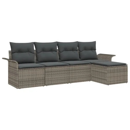 Juego de Sofá de Jardín de 5 Piezas con Cojines Gris de Poliratán von , Outdoor-Sofas - Ref: Foro24-3345319, Preis: 307,51 €,...