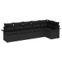Conjunto de sofá de jardín 6 piezas con cojines negro poliratán | Foro24.es | Tu tienda online para hogar, jardín y más Foro24.es