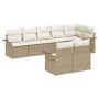 Juego de sofá de jardín de 8 piezas con cojines Beige Poliratán von , Outdoor-Sofas - Ref: Foro24-3345411, Preis: 601,59 €, R...