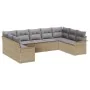 Conjunto de Sofás de Jardín de 9 Piezas con Cojines Beige Ratán Poliéster | Foro24.es | Tu tienda online para hogar, jardín y más Foro24.es