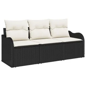 Set de sofá de jardín de 3 piezas con cojines
