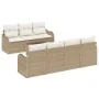 Conjunto de Sofá de Jardín de 8 Piezas con Cojines Beige Poliratán, Sofá de Jardín de 2 Plazas con Cojines Beige Poliratán | Foro24.es | Tu tienda online para hogar, jardín y más Foro24.es