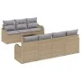 Conjunto de Sofá de Jardín de 8 Piezas con Cojines Beige Poliratán, Sofá de Jardín de 2 Plazas con Cojines Beige Poliratán | Foro24.es | Tu tienda online para hogar, jardín y más Foro24.es