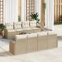 Conjunto de Sofás de Jardín de 9 Piezas con Cojines Beige Poliratán, Sofá de Jardín de 2 Plazas con Cojines Beige Poliratán | Foro24.es | Tu tienda online para hogar, jardín y más Foro24.es