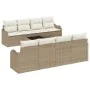 Conjunto de Sofás de Jardín de 9 Piezas con Cojines Beige Poliratán, Sofá de Jardín de 2 Plazas con Cojines Beige Poliratán | Foro24.es | Tu tienda online para hogar, jardín y más Foro24.es