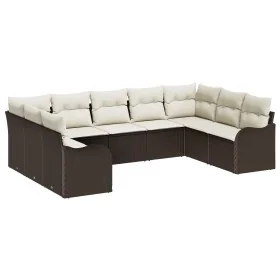 Set de Sofá de Jardín de 9 Piezas con Cojines