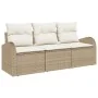 Juego de Sofá de Jardín de 3 Piezas con Cojines Beige Poliratán | Foro24.es | Tu tienda online para hogar, jardín y más Foro24.es