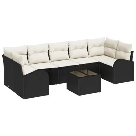 Conjunto de Sofá de Jardín de 8 Piezas con Cojines Negro Poliratán by , Outdoor sofas - Ref: Foro24-3345957, Price: 525,76 €,...