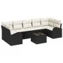 Conjunto de Sofá de Jardín de 8 Piezas con Cojines Negro Poliratán by , Outdoor sofas - Ref: Foro24-3345957, Price: 525,76 €,...