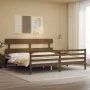 Honey brown solid wood bed frame and headboard 200x200 cm by vidaXL, Beds and slatted bases - Ref: Foro24-3195114, Price: 168...