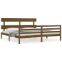Honey brown solid wood bed frame and headboard 200x200 cm by vidaXL, Beds and slatted bases - Ref: Foro24-3195114, Price: 168...
