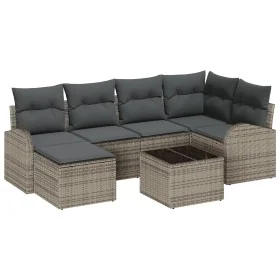 Juego de Sofá de Jardín de 6 Piezas con Cojines de Rattan Poliéster Negro de , Sofás de exterior - Ref: Foro24-3346119, Preci...