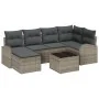 Juego de Sofá de Jardín de 6 Piezas con Cojines de Rattan Poliéster Negro de , Sofás de exterior - Ref: Foro24-3346119, Preci...