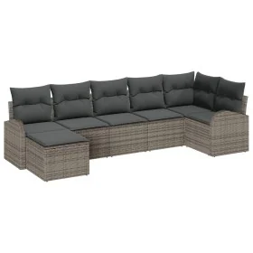 Conjunto de sofá de jardín de 7 piezas con cojines gris de poliratán by , Outdoor sofas - Ref: Foro24-3346129, Price: 440,14 ...