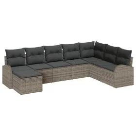 Juego de sofá de jardín de 8 piezas con cojines de ratán poliéster gris von , Outdoor-Sofas - Ref: Foro24-3346159, Preis: 491...