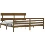 Honey brown solid wood bed frame and headboard 200x200 cm by vidaXL, Beds and slatted bases - Ref: Foro24-3195114, Price: 168...