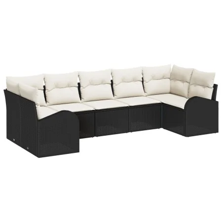 Conjunto de sofá de jardín de 7 piezas con cojines - Ratan sintético negro von , Outdoor-Sofas - Ref: Foro24-3346187, Preis: ...