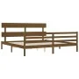 Honey brown solid wood bed frame and headboard 200x200 cm by vidaXL, Beds and slatted bases - Ref: Foro24-3195114, Price: 168...