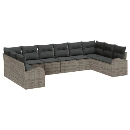 Juego de Sofá de Jardín de 10 Piezas con Cojines Gris Ratán Versátil by , Outdoor sofas - Ref: Foro24-3346219, Price: 619,00 ...